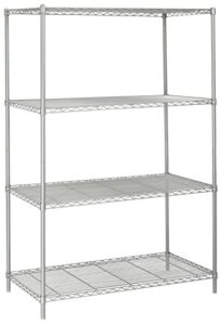 safco industrial wire shelving- office, home office, garage use, metallic gray, 48″ x 24″
