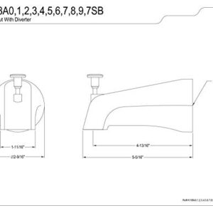 Kingston Brass K188A4 Made to Match Tub Spout, Polished Chrome/Polished Brass