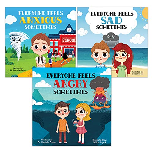 Everyone Feels Series (3 Books) - Mental Health Children's Books to Teach Kids How to Manage Anger, Anxiety & Sadness, Social Emotional Books by Dr. Daniela Owen, Child Psychologist