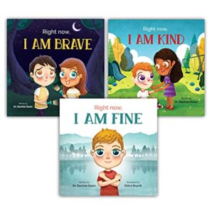 right now series (3 books) – mental health children’s books to teach kids how to be kind, brave & stay calm, social emotional books by dr. daniela owen, child psychologist