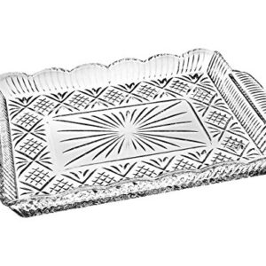 Godinger Dublin Crystal Rectangular Serving Tray, Clear