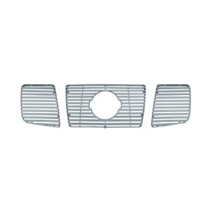 bully gi-32 triple chrome plated abs snap-in imposter grille overlay, 3 piece