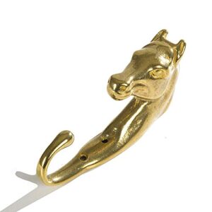 intrepid international solid brass 3-d horse head hook