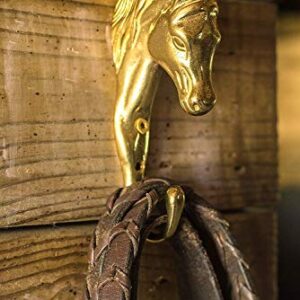 Intrepid International Solid Brass 3-D Horse Head Hook