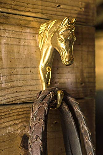 Intrepid International Solid Brass 3-D Horse Head Hook