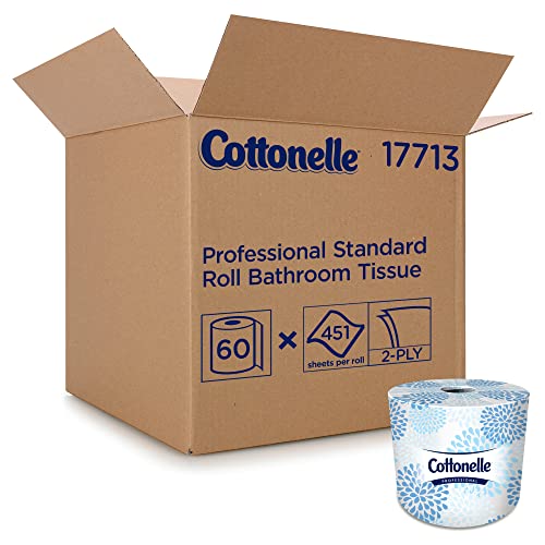 Cottonelle® Professional Standard Roll Bathroom Tissue (17713), 2-Ply, White, 60 Rolls / Case, 451 Sheets / Roll, 27,060 Sheets / Case