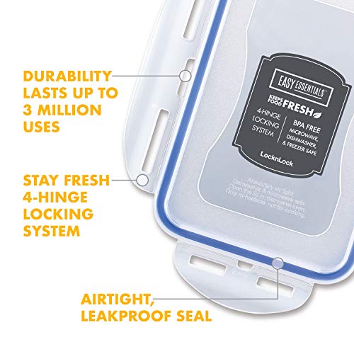 LocknLock Easy Essentials Food Storage with Flip Lid/Airtight container, BPA Free, 14.3-Cup, Clear