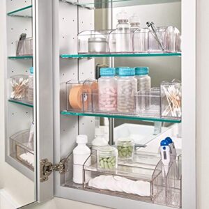 iDesign Divided Bathroom Vanity Organizer for Bathroom, Kitchen, Bedroom, Office, 9" x 3" x 2", Clear