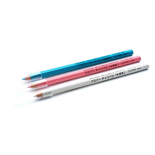 Clover Water Soluble Pencil-White, Pink & Blue