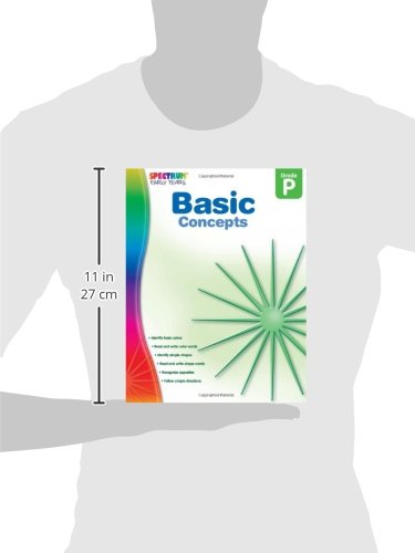 Spectrum Basic Concepts Preschool Workbooks, Identifying, Reading, Tracing, Writing Colors and Shapes, Recognizing Opposites, Classroom or Homeschool Curriculum (160 pgs) (Early Years)