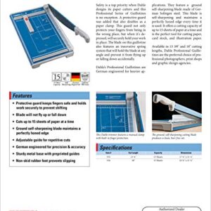 Dahle - 00533-21261 533 Professional Guillotine Trimmer, 13-3/8" Cut Length, 15 Sheet Capacity, Self-Sharpening, Manual Clamp, German Engineered Cutter