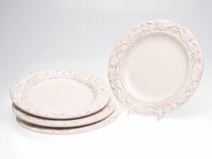 certified international 14901 firenze ivory 11.5″ dinner plates, set of 4, white