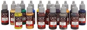 vallejo acrylicos game color advanced set, model color paint set, 1/2 fl. oz. bottles, 16 colors