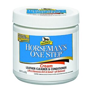 absorbine horseman’s one step leather cleaner & conditioner cream, vinyl/leather treatment to clean, protect, restore & prevent dryness, 15oz