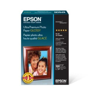 Epson Ultra Premium Photo Paper Glossy - S042174, 4" x 6" (100 sheets),White