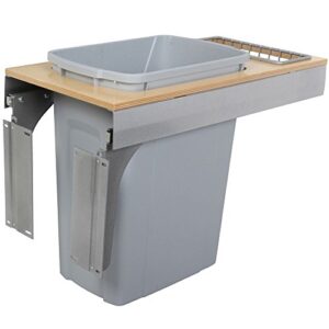 knape & vogt tsc12-1-35pt door-mount waste container softclose, platinum