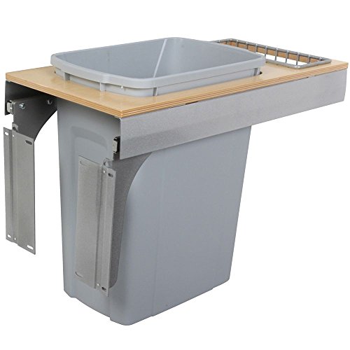 Knape & Vogt TSC12-1-35PT Door-Mount Waste Container Softclose, Platinum