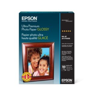 Epson Ultra Premium Photo Paper GLOSSY (8.5x11 Inches, 50 Sheets) (S042175),White