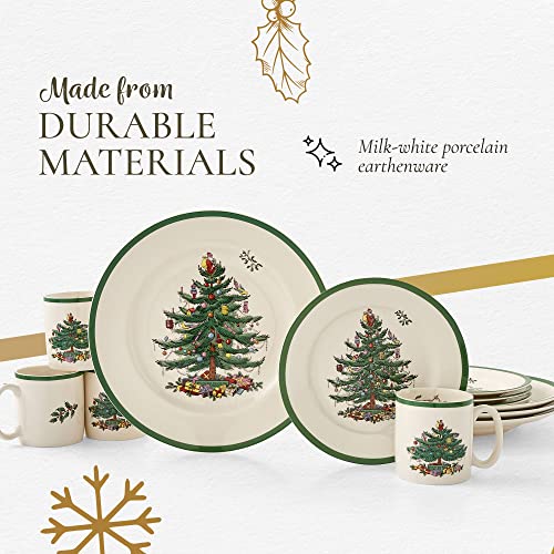 Spode Christmas Tree 12-Piece Dinnerware Set, Service for 4