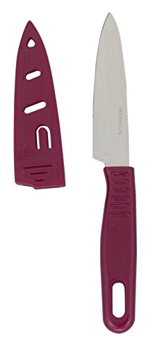 Helen's Asian Kitchen Universal Paring Picnic Knife, 3.75-Inch Blade, Stainless Steel with Safety Cover