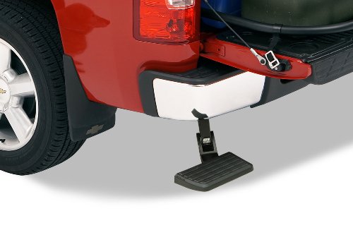 AMP Research 75302-01A BedStep Retractable Bumper Step for 2006-2014 Ford F-150 & Raptor (Excludes Flareside),Black,Large