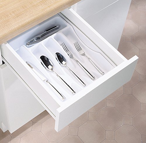 Rubbermaid Adjustable Cutlery Tray, White