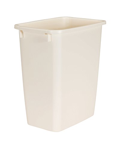 Rubbermaid Small Kitchen Bathroom Trash Can, Under Sink Waste Basket, Plastic Beige 5 Gallons 8 Inch Wide