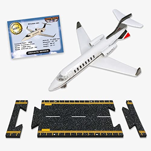 Hot Wings Planes Private Jet with Connectible Runway,White & Black