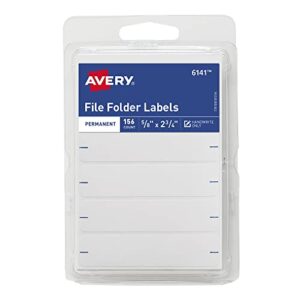 avery permanent file folder labels 2.75 x 0.625 inches, white 156 labels
