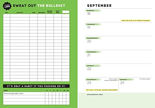 2023 No F*cking Excuses Fitness Tracker: 12-Month Planner to Crush Your Workout Goals & Get Shit Done Monthly (Thru December 2023) (Calendars & Gifts to Swear By)