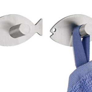 WENKO Wall Hook pic Fish, 2 pcs Stainless Steel