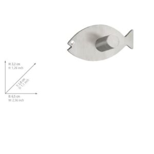 WENKO Wall Hook pic Fish, 2 pcs Stainless Steel