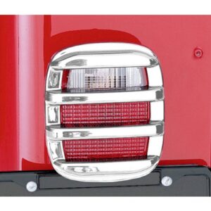 Rugged Ridge 11354.03 Light Cover Kit, Tail Light, Chrome; 76-06 Jeep CJ/Wrangler YJ/TJ