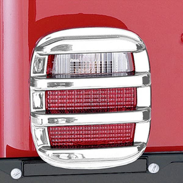 Rugged Ridge 11354.03 Light Cover Kit, Tail Light, Chrome; 76-06 Jeep CJ/Wrangler YJ/TJ