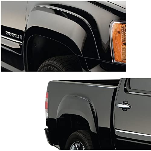 Bushwacker OE Style Factory Front & Rear Fender Flares | 4-Piece Set, Black, Smooth Finish | 40939-02 | Fits 2007-2013 GMC Sierra 1500 w/ 5.8' Bed