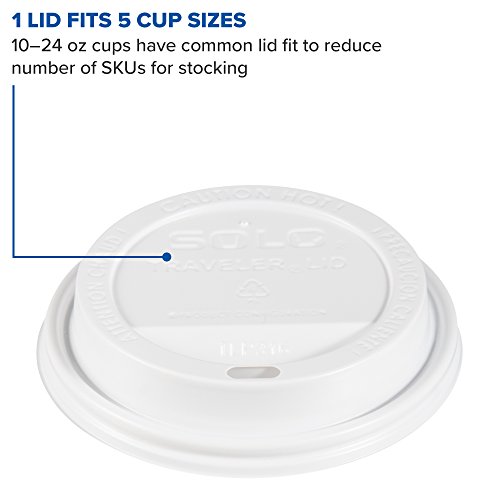 SOLO TLP316-0007 White Traveler Plastic Lid - for SOLO Paper Hot Cups (Case of 1000)