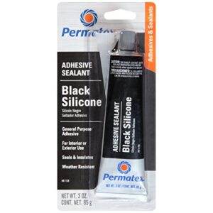 permatex 81158 black silicone adhesive sealant, 3 oz. tube, pack of 1