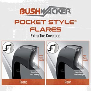 Bushwacker Pocket/Rivet Style Front Fender Flares | 2-Piece Set, Black, Smooth Finish | 50047-02 | Fits 2010-2018 Dodge Ram 2500, 3500 (Excludes R/T)