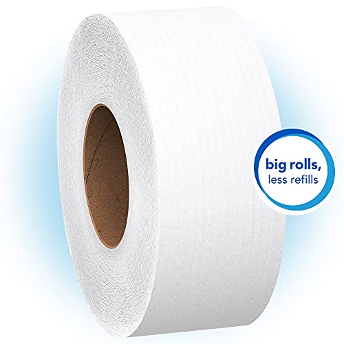 Scott Essential Jumbo Roll JR. Commercial Toilet Paper (67805), 100% Recycled Fiber, 2-PLY, White, 12 Rolls / Case, 1000' / Roll