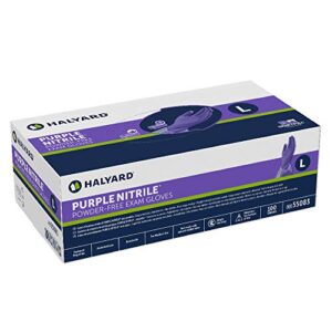 HALYARD PURPLE NITRILE Exam Gloves, Powder-Free, Non-Sterile, 5.9 mil, 9.5", Purple, Large, 55083 (Case of 1000)