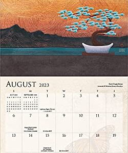 Thich Nhat Hanh 2023 Wall Calendar | Meditational Art by Nicholas Kirsten-Honshin | 12" x 24" Open | Amber Lotus Publishing