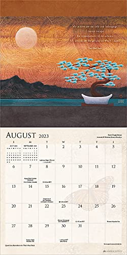 Thich Nhat Hanh 2023 Wall Calendar | Meditational Art by Nicholas Kirsten-Honshin | 12" x 24" Open | Amber Lotus Publishing