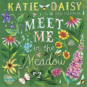katie daisy 2023 wall calendar: meet me in the meadow | 12″ x 24″ open | amber lotus publishing