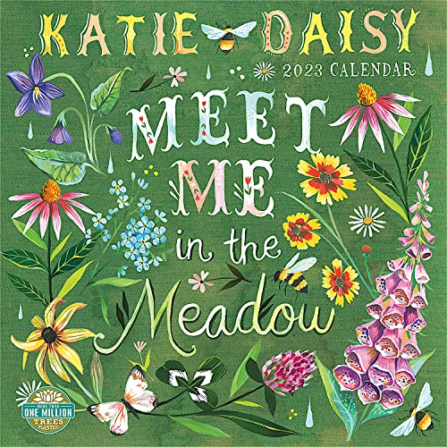 Katie Daisy 2023 Wall Calendar: Meet Me in the Meadow | 12" x 24" Open | Amber Lotus Publishing