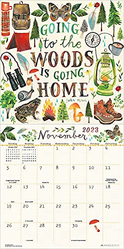 Katie Daisy 2023 Wall Calendar: Meet Me in the Meadow | 12" x 24" Open | Amber Lotus Publishing