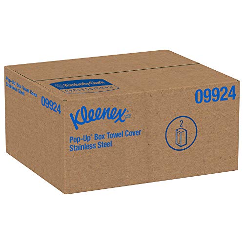 Kleenex Stainless Steel Countertop Box Towel Cover (09924), for Kleenex POP-UP Box Hand Towels, 2 per Case