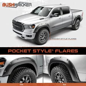 Bushwacker Pocket/Rivet Style Rear Fender Flares | 2-Piece Set, Black, Smooth Finish | 40094-02 | Fits 2007-2013 Chevrolet Silverado 1500 w/ 5.8' Bed