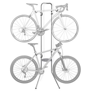 delta cycle michelangelo 2 bike storage rack – gravity wall bike rack – fully adjustable bike rack garage for road, mtb, and hybrid bicycles – vertical bike rack holds up to 80 lbs