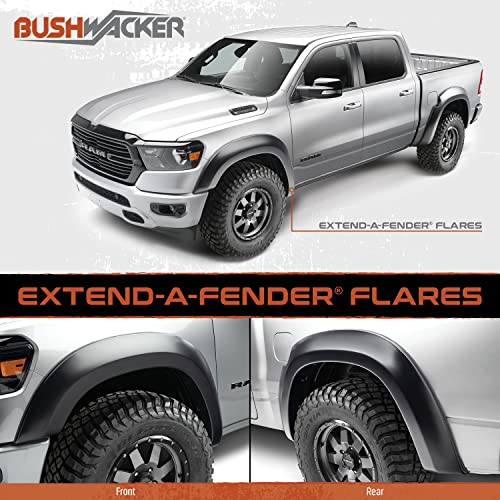 Bushwacker Extend-A-Fender Extended Front Fender Flares | 2-Piece Set, Black, Smooth Finish | 50045-02 | Fits 2010-2018 Dodge Ram 2500, 3500 (Excludes R/T)