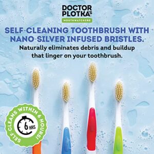 MOUTHWATCHERS Dr Plotkas Extra Soft Flossing Toothbrush Manual Soft Toothbrush for Adults | Ultra Clean Nano Toothbrush | Good for Sensitive Teeth and Gums | 1 Blue Toothbrush